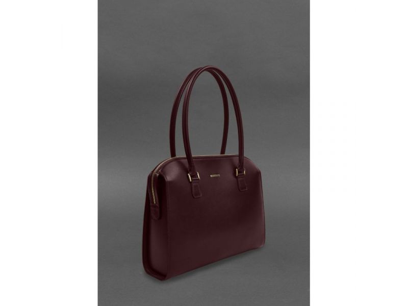 Женская кожаная сумка Business бордовый Краст, фото 2