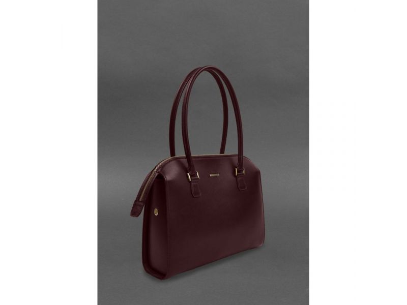 Женская кожаная сумка Business бордовый Краст, фото 3