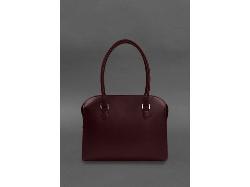 Женская кожаная сумка Business бордовый Краст, фото 4