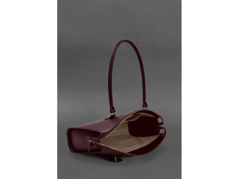 Женская кожаная сумка Business бордовый Краст, фото 5