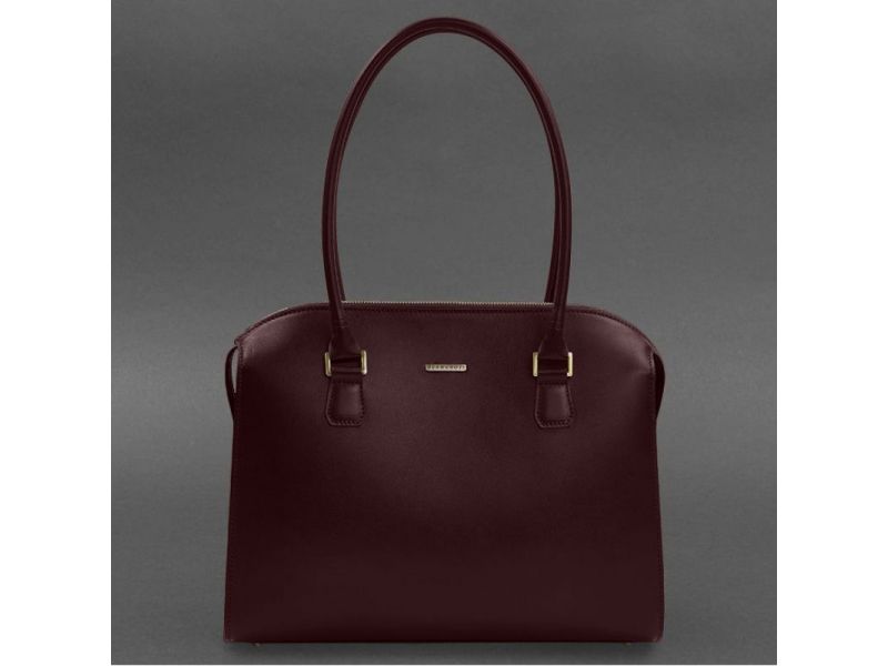 Женская кожаная сумка Business бордовый Краст, фото 7