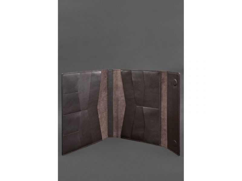 Кожаная папка для документов &amp;quot;Семейная&amp;quot; А4 темно-коричневая, фото 3