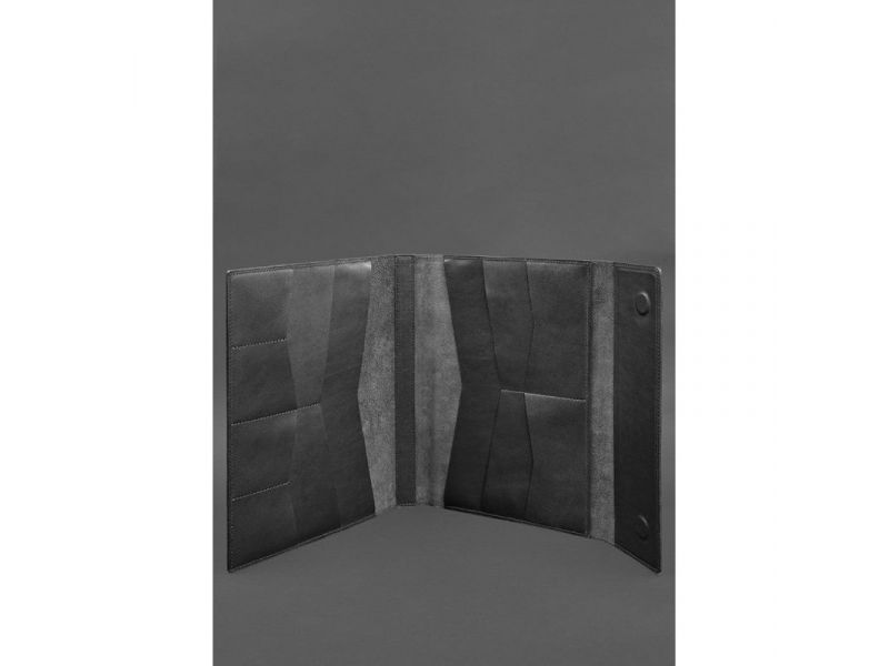 Кожаная папка для документов &amp;quot;Семейная&amp;quot; А4 Черная, фото 3