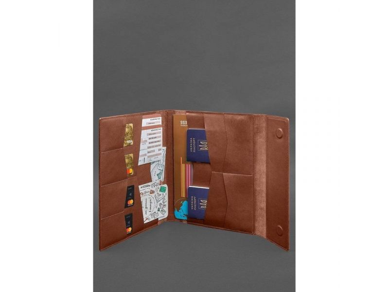 Кожаная папка для документов &amp;quot;Семейная&amp;quot; А4 Светло-коричневая, фото 2