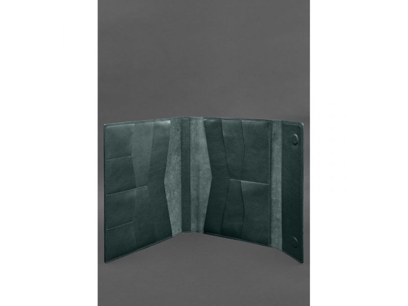 Кожаная папка для документов &amp;quot;Семейная&amp;quot; А4 Зеленая, фото 3