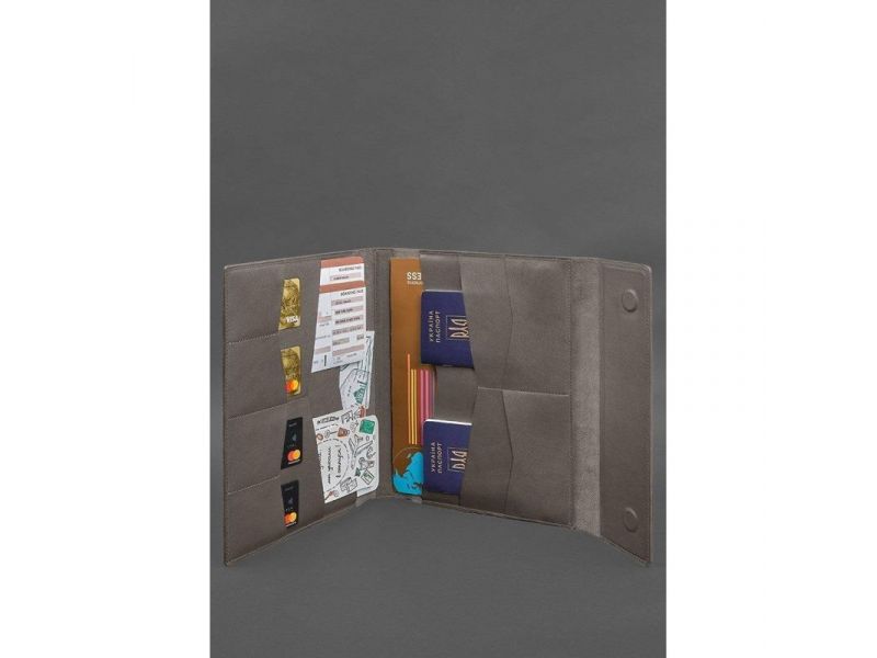 Кожаная папка для документов &amp;quot;Семейная&amp;quot; А4 Темно-бежевая, фото 2