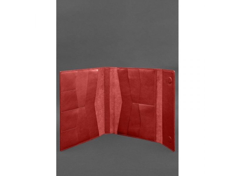 Кожаная папка для документов &amp;quot;Семейная&amp;quot; А4 Красная, фото 3