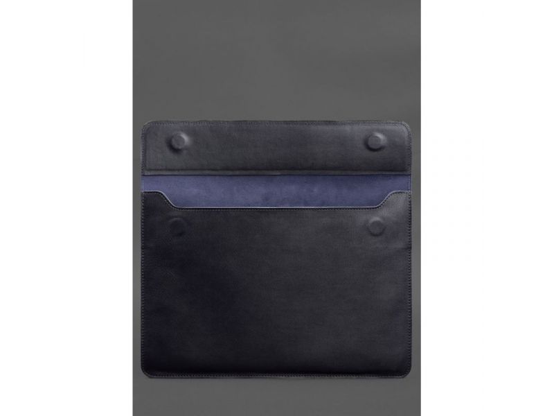 Кожаный чехол-конверт на магнитах для MacBook Air 15 (2023) Темно-синий, фото 3