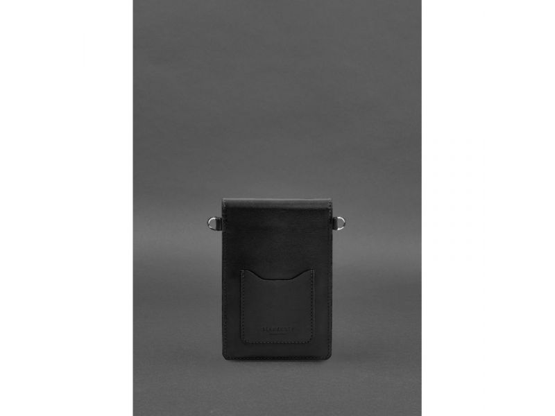 Кожаная сумка-чехол для телефона maxi Чорна, фото 6