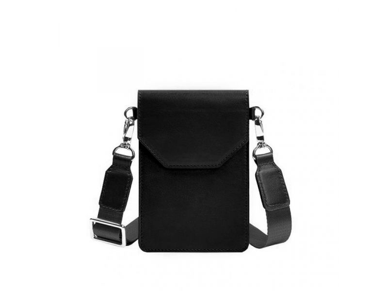 Кожаная сумка-чехол для телефона maxi Чорна, фото 8