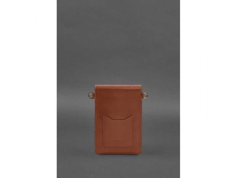Кожаная сумка-чехол для телефона maxi Светло-коричневая, фото 6