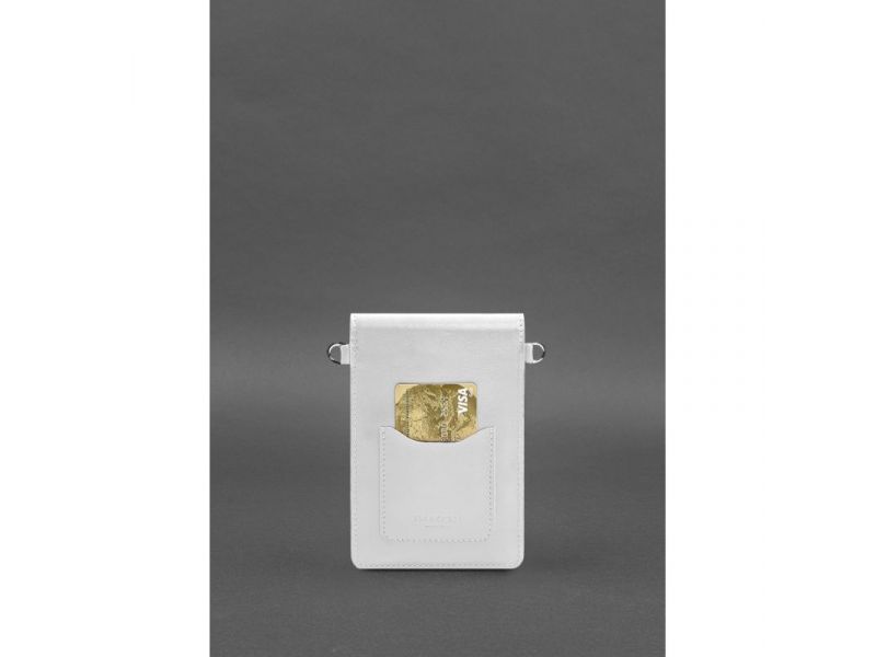 Кожаная сумка-чехол для телефона maxi Белая, фото 5