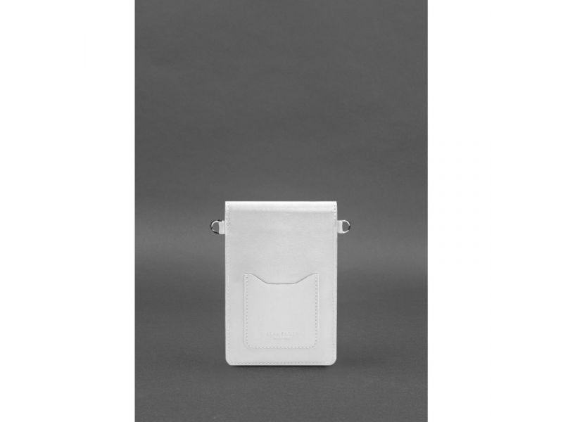 Кожаная сумка-чехол для телефона maxi Белая, фото 6