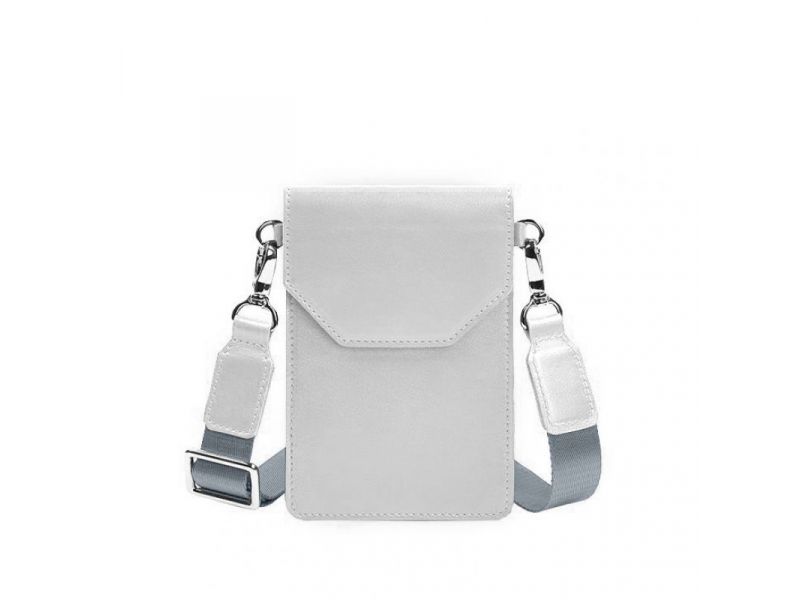 Кожаная сумка-чехол для телефона maxi Белая, фото 8