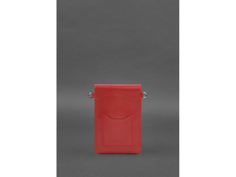Кожаная сумка-чехол для телефона maxi Красная, фото 7
