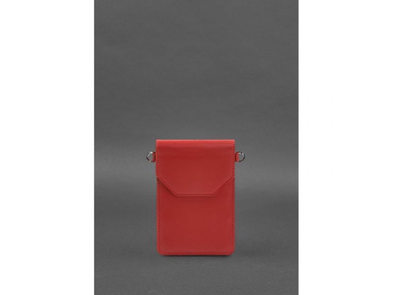 Кожаная сумка-чехол для телефона maxi Красная, фото 4