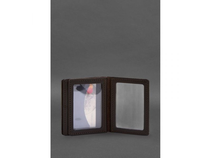 Кожаная обложка для водительского удостоверения, ID и пластиковых карт 2.1 коричневая, фото 8