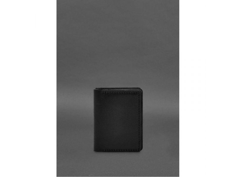 Кожаная обложка для водительского удостоверения, ID и пластиковых карт 2.1 черная, фото 1