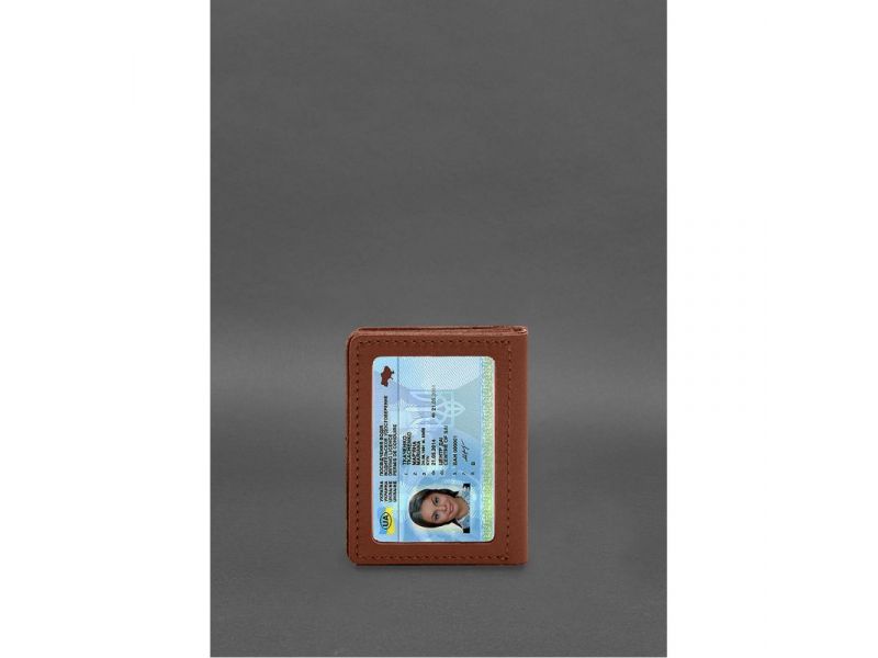 Кожаная обложка для водительского удостоверения, ID и пластиковых карт 2.1 светло-коричневая, фото 10