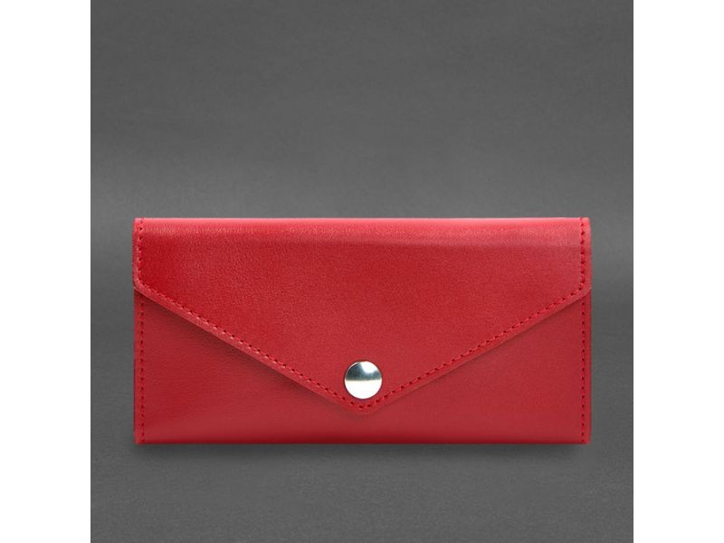 Кожаный  клатч (портмоне) на кнопке 5.0 красный краст, фото 8