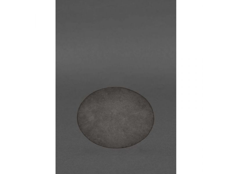 Круглый коврик для мышки из натуральной кожи темно-коричневый краст, фото 4