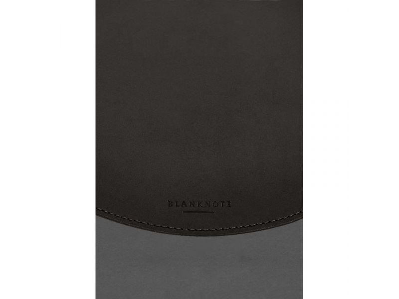 Круглый коврик для мышки из натуральной кожи темно-коричневый краст, фото 5