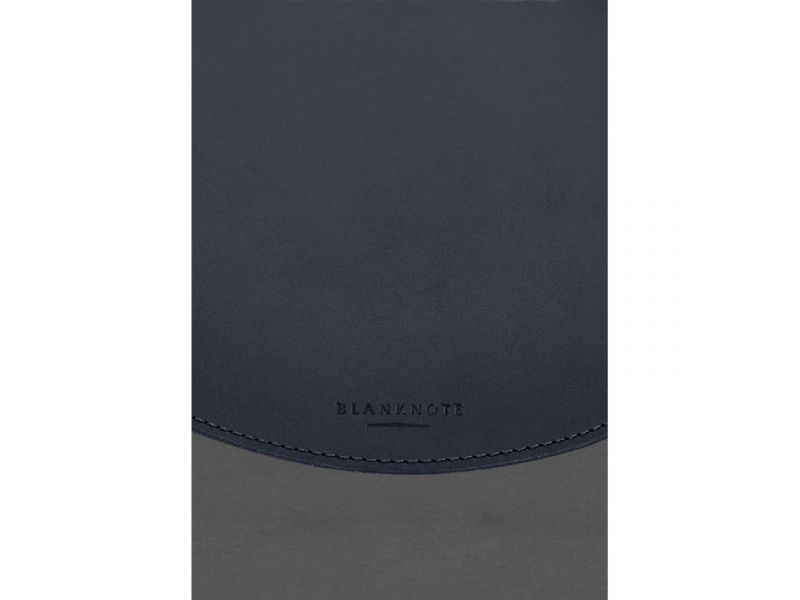 Круглый коврик для мышки из натуральной кожи синий краст, фото 5