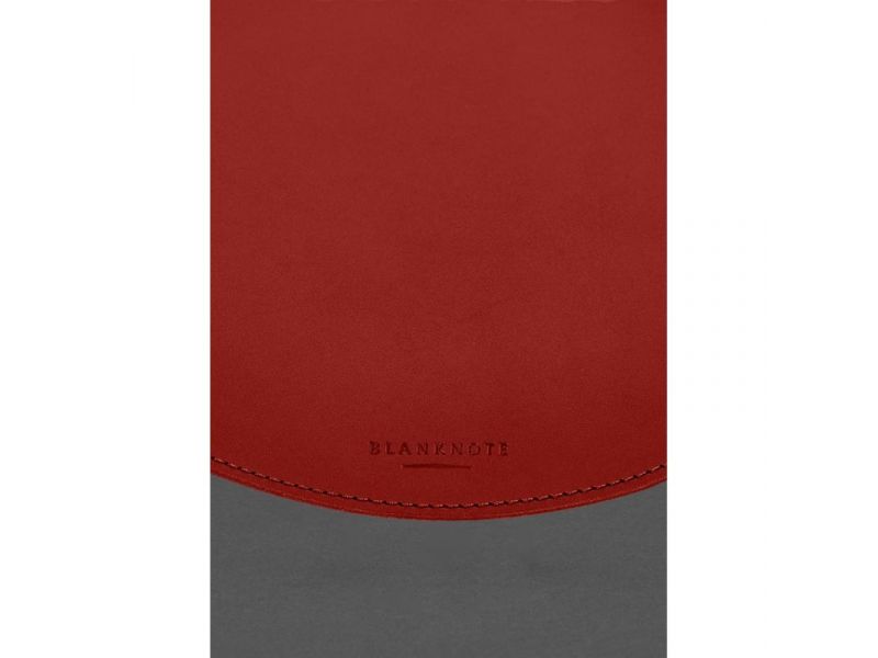 Круглый коврик для мышки из натуральной кожи красный краст, фото 5