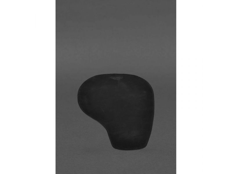 Коврик для мышки &amp;quot;Грушка&amp;quot; из натуральной кожи черный Crazy Horse, фото 2