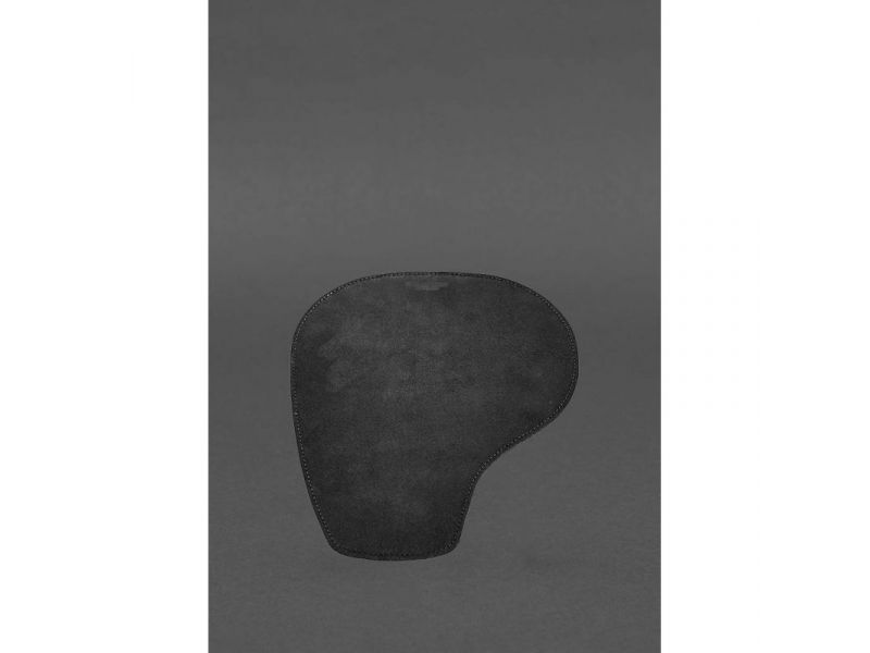 Коврик для мышки &amp;quot;Грушка&amp;quot; из натуральной кожи черный Crazy Horse, фото 4