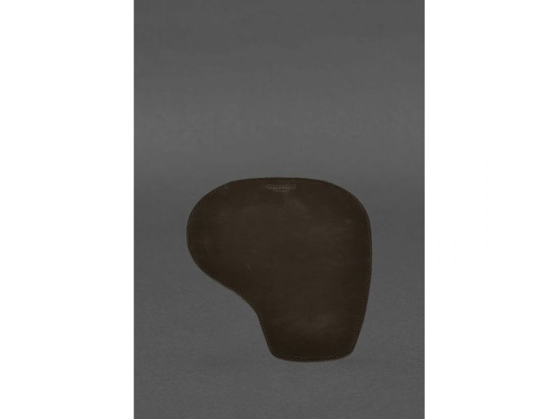Коврик для мышки &amp;quot;Грушка&amp;quot; из натуральной кожи темно-коричневый Crazy Horse, фото 2