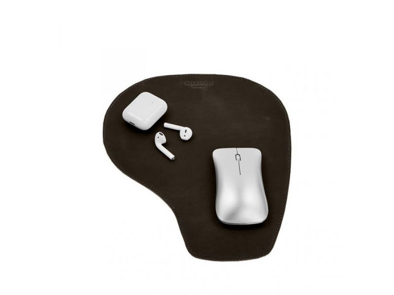 Коврик для мышки &amp;quot;Грушка&amp;quot; из натуральной кожи темно-коричневый Crazy Horse, фото 7