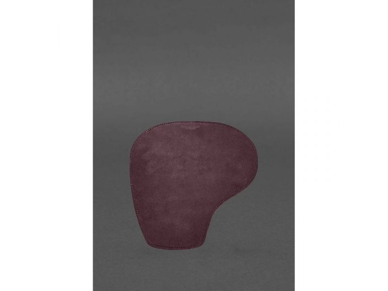 Коврик для мышки &amp;quot;Грушка&amp;quot; из натуральной кожи бордовый Crazy Horse, фото 4