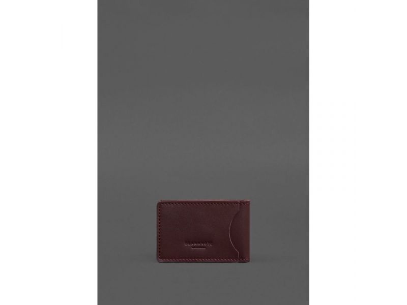 Кожаная обложка на удостоверение ДСНС с карманом бордовая, фото 4