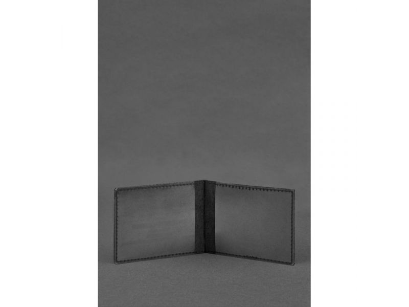 Кожаная обложка для удостоверения инвалида в результате российско-украинской войны черный Crazy Horse, фото 2