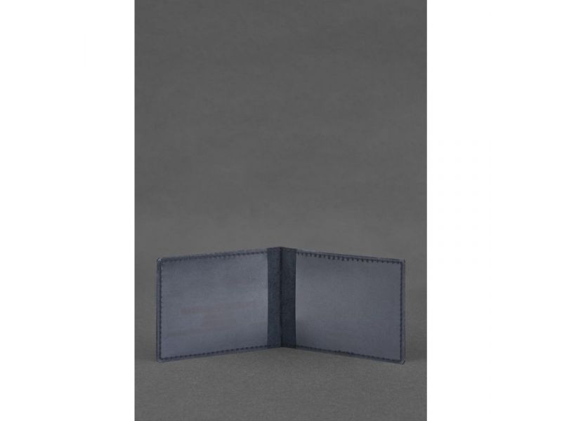 Кожаная обложка для удостоверения инвалида в результате российско-украинской войны синий Crazy Horse, фото 2