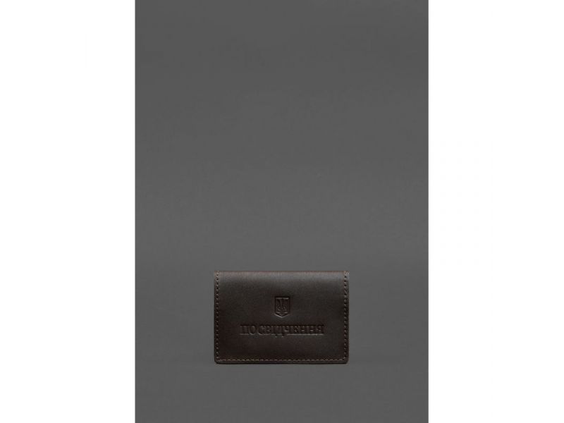 Кожаная обложка для пенсионного удостоверения темно-коричневая, фото 1