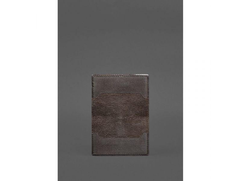 Кожаная обложка для пенсионного удостоверения темно-коричневая, фото 3