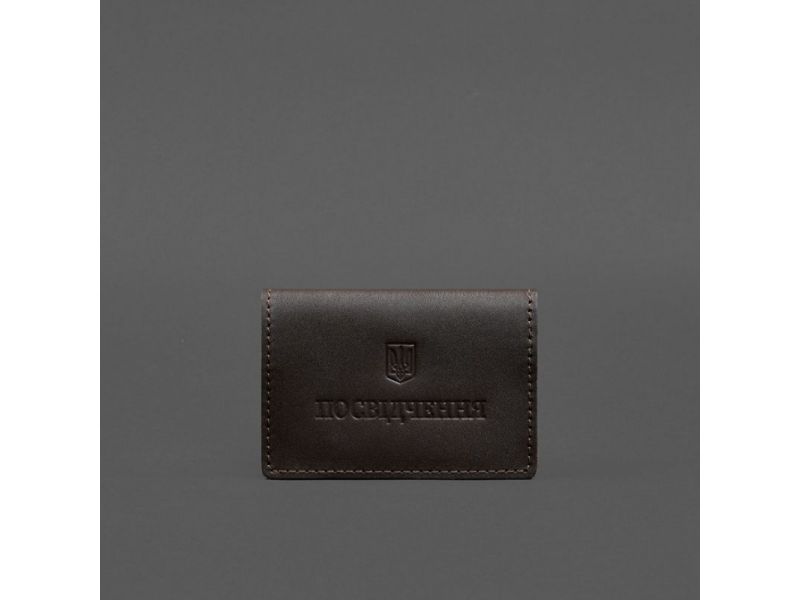 Кожаная обложка для пенсионного удостоверения темно-коричневая, фото 5