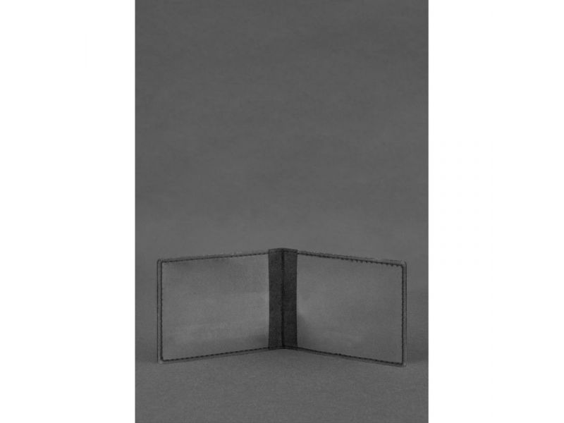 Кожаная обложка для удостоверения ветерана военной службы черная, фото 2