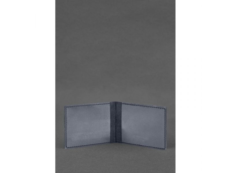 Кожаная обложка для удостоверения ветерана военной службы синяя, фото 2