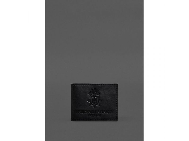 Кожаная обложка для служебного удостоверения Национальной гвардии Черная, фото 1