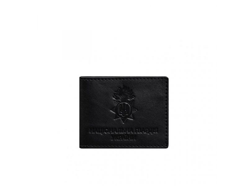 Кожаная обложка для служебного удостоверения Национальной гвардии Черная, фото 5