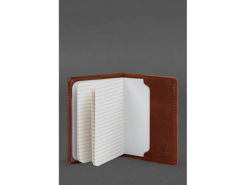 Кожаная обложка для военного билета офицера запаса 8.2 светло-коричневая Crazy Horse, фото 5