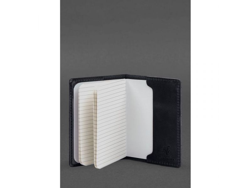 Кожаная обложка для военного билета офицера запаса 8.2 темно-синий Crazy Horse, фото 4