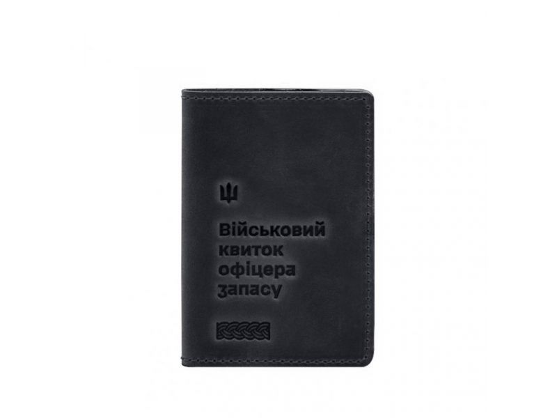 Кожаная обложка для военного билета офицера запаса 8.2 темно-синий Crazy Horse, фото 7