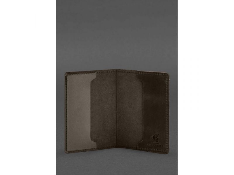 Кожаная обложка для военного билета офицера запаса 8.2 темно-коричневый Crazy Horse, фото 2