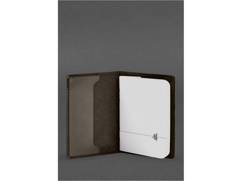 Кожаная обложка для военного билета офицера запаса 8.2 темно-коричневый Crazy Horse, фото 3