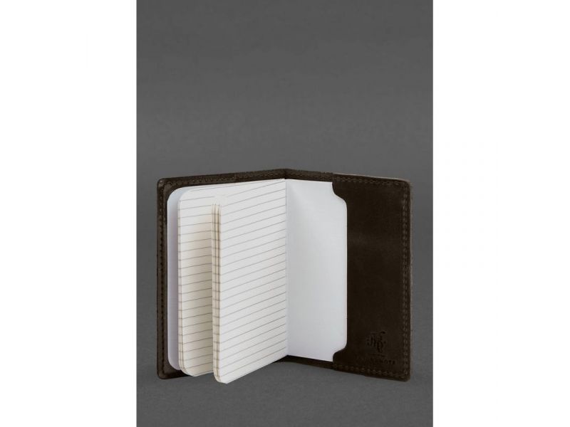 Кожаная обложка для военного билета офицера запаса 8.2 темно-коричневый Crazy Horse, фото 4