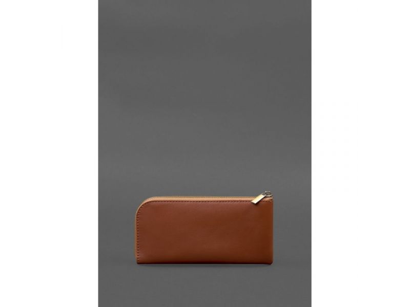 Кожаное портмоне-купюрник на молнии 14.1 светло-коричневое, фото 10